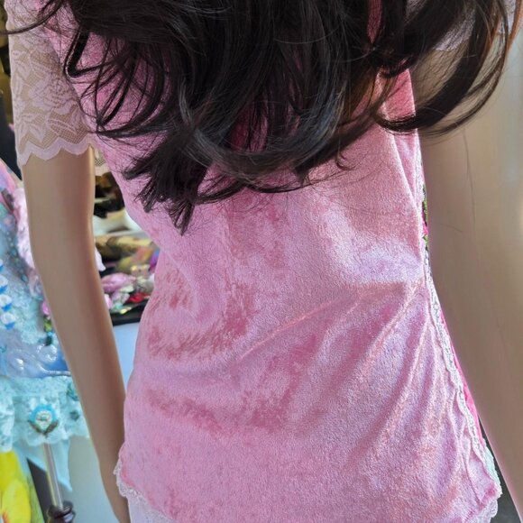 Garden of Roses Velvet Blouse | Roselani Jasmin | Size Small - Picture 6 of 11